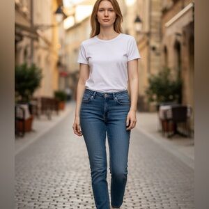 Goldsign Faded Blue Straight Jeans